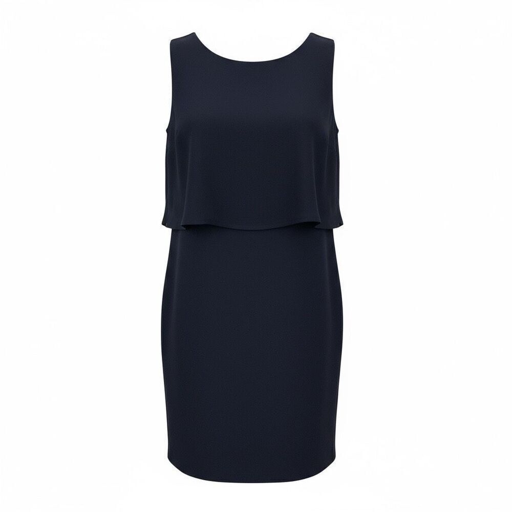 H&M Blouson Sleeveless Chiffon Mini Dress Navy Blue Size 6